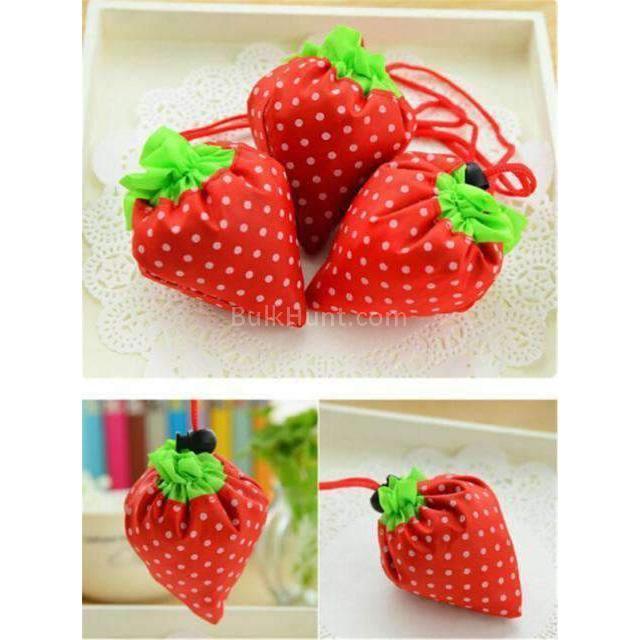 12 Pcs/Set Strawberry Folding Shopping Bags BulkHunt – BulkHunt
