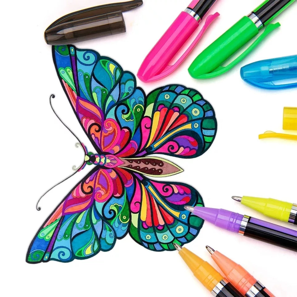 24 36 48 color Gel Pen Set Refills Metallic Pastel Neon Glitter